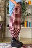 Jasper Plaid Brushed Cotton Shelby Barrel Pant Morello